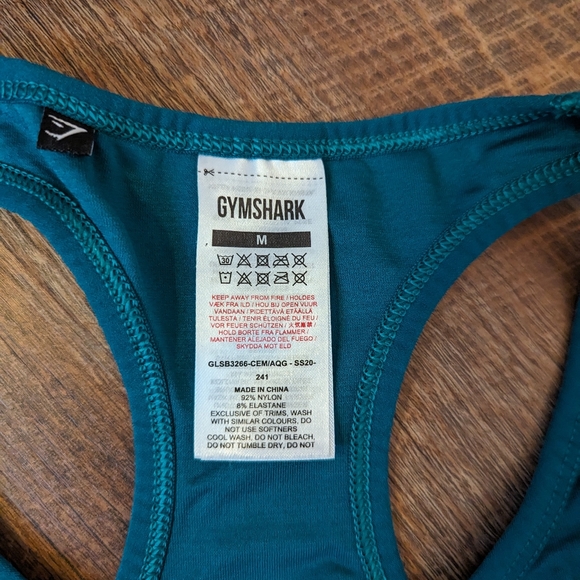 Gymshark Sports Bra with Logo Band Teal Size M - Picture 2 of 2